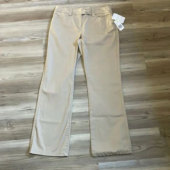 Jones New York Sport khaki Pants Tan Pockets Size 4P Casual Stretch Neutral NWT - Picture 2 of 15